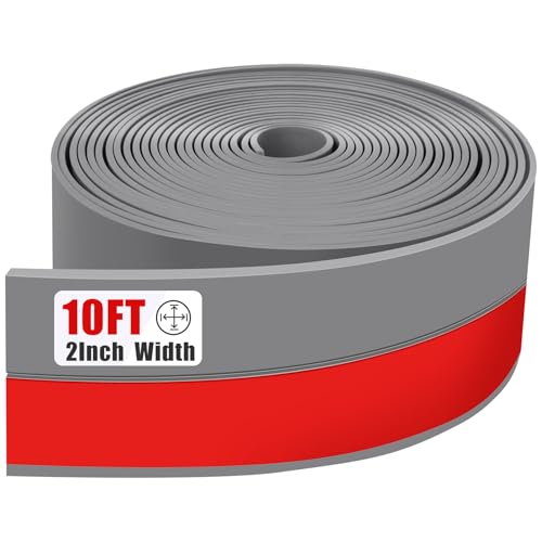 Draft Seal Tape for Doors and Windows 2 in x 10 Ft Silicone Weather Stripping Extra Thick 2mm Door Seal Strip with Strong Adhesive Draft Insulation Stopper Side Seal - Gray - color: Gray, size: 2 Inch x 10 Feet