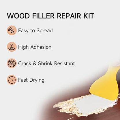 All Purpose Wood Filler, 32 Ounce White Wood Putty Repair for Holes, Quickly Restore Any Broken and Defective Wooden Furniture, Door Frame Repair Kit Stainable - size: 1kg