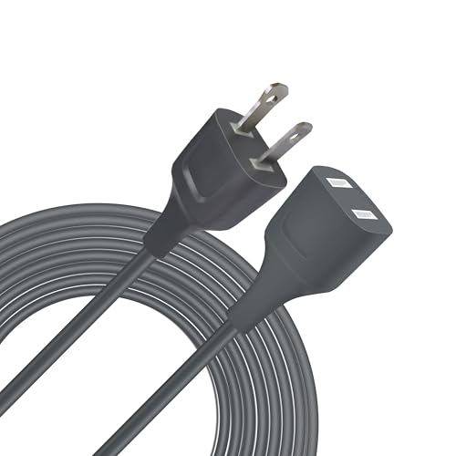 Gray Extension Cord 14FT 125V 5A 625W Extension Cords Thin Two Prong for Indoor Use Cables with Single Plug Ideal for Christmas Lights, Lamps, Small Appliances (1 Pack) - size: 14FT Gray (1Pack)
