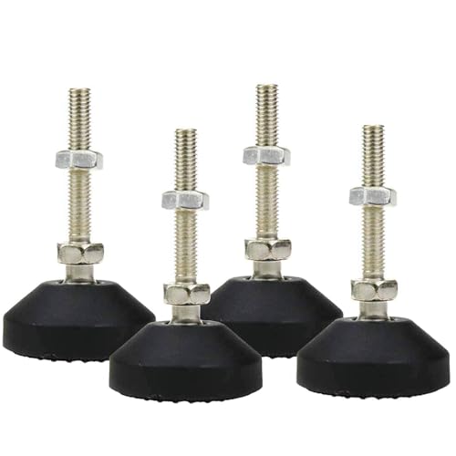 M8x50mm Adjustable Leveling Feet 4Pcs, 2.83 Inch Height & 880 lb Capacity, Heavy Duty Swivel Furniture Glides, Threaded Rubber Feet Levelers for Table, Shelves, Workbench, Cabinet, Machine - color: Black, size: D50xM8xH50mm