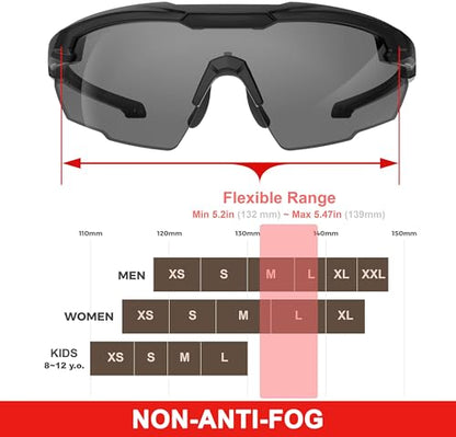 HTS HUNTERSKY Ballistic Tactical Shooting Glasses ANSI Z87+ UV400 Protective Eyewear - color: Gray