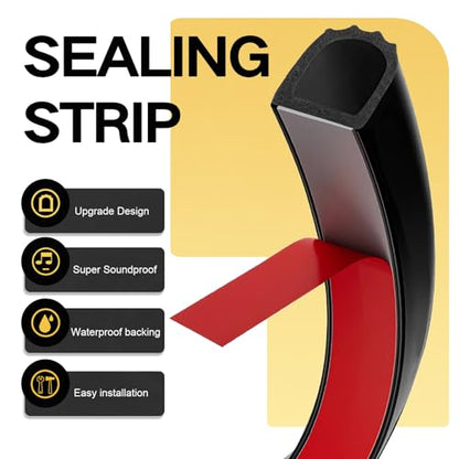 D Shape Door Rubber Seal – Weather Stripping for Truck Camper Doors, 1 Inch EPDM Self Adhesive Rubber Seal Strip for Fill Gaps, Heavy Duty RV Slide Out Exterior Use (13 ft) - size: 13 Feet