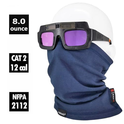 Fullsheild FR Flame Resistant Face Mask Full Cover Neck Gaiter Snood for Welding Hunting Army Military Working - color: Navy Blue