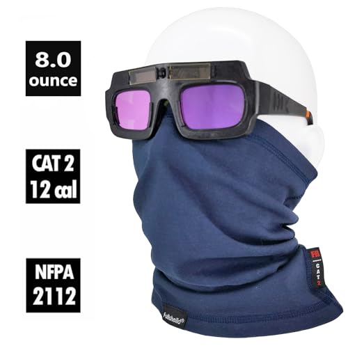 Fullsheild FR Flame Resistant Face Mask Full Cover Neck Gaiter Snood for Welding Hunting Army Military Working - color: Navy Blue-2pack
