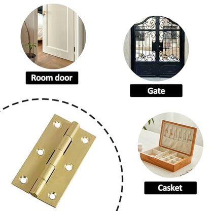 Mini Solid Brass Hinges Cabinet Drawer Butt Hinges for Jewelry Chest Wood Box,1/2/2.5Inch,8PCS(2Inch) - size: 2Inch