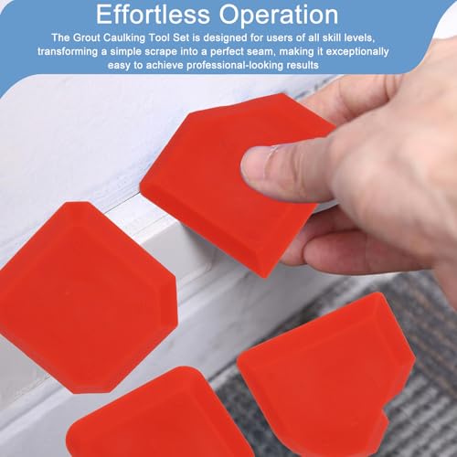 4-Piece Caulking Tool Kit, Silicone Sealant Remover and Smoother Set for Kitchen, Bathroom, Floor