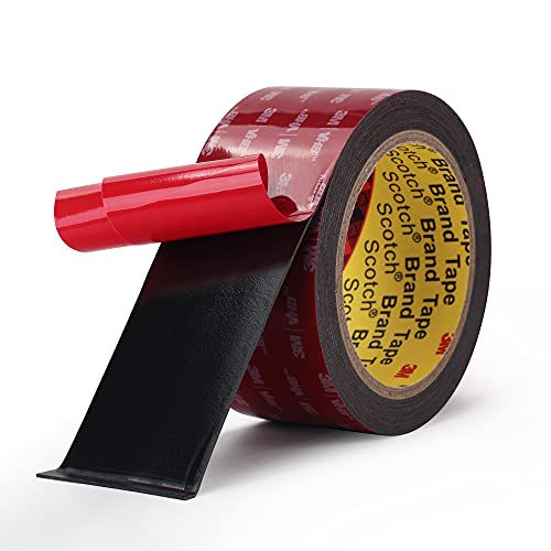 Bulina Double Sided Mounting Tape 5925 2" Width Black Foam Tape High Bond Waterproof Heavy Duty Strong Adhesive Tape Thick 0.025 in Fastener Replace Décor Frame Logos - size: 2" × 10ft