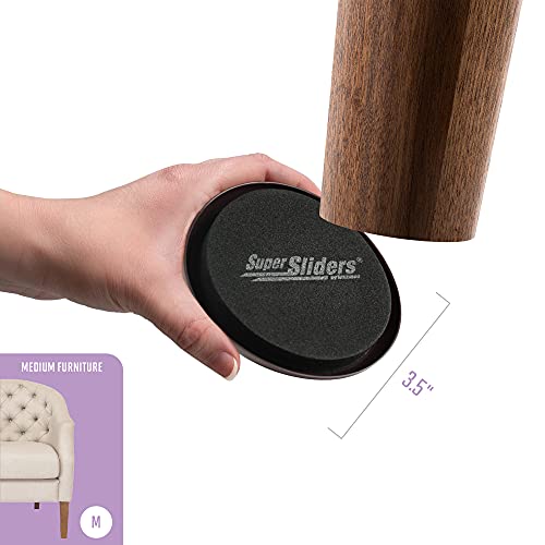Super Sliders 3 1/2" Round Reusable Furniture Sliders for Carpet Easily Move Medium to Large Sized Items Across Carpet, 4 Pack Beige - color: Beige, size: 4 Count (Pack of 1)