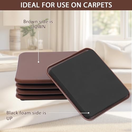 new space 8 Pack Furniture Sliders, 4.7 Inch Sliders for Furniture on Carpet for Sliding Heavy Furniture, Furniture Sliders for Carpeted Floors - Safeguard Carpeted Floors! - size: 4.7 inch