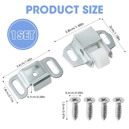 Mailbox Replacement Roller Catch Latch, Durable Roller Catch Latch with Screws for Mailbox Door Repair, Cabinet Doors, RVs, Campers, and Kitchen Hardware (6 Pcs) - color: 6 Pcs