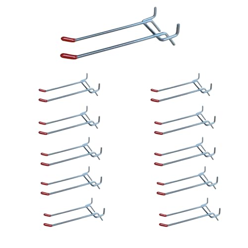 Pegboard Hooks 10-Pack Metal - Peg Board Hooks for Hanging Tools, Peg Board Organizer Accessories for Garage, Shop, Office & Workshop (3.74inch) - size: 3.74inch