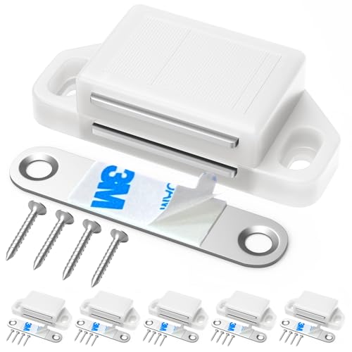 Tonitrui Cabinet Magnetic Catch Door Latch 30LB for Kitchen Drawer Magnets to Stay Closed Magnetic Catch Closet for Drawer（White 6 Pack） - color: White, size: 6 Pack