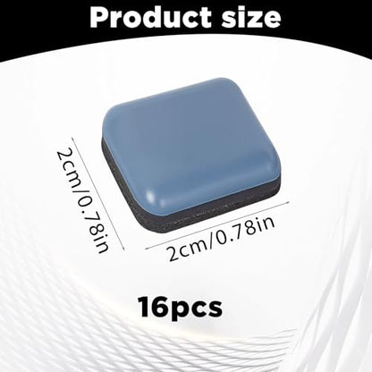 16Pcs Furniture Movers Sliders, 0.8" x 0.8" Self-Adhesive Sliders Pads, Premium Furniture Mover Slider Heavy Duty Adhesive Slider for Carpet Square - size: 0.8" x 0.8"