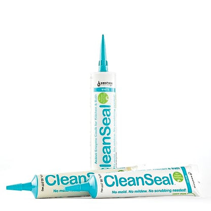 Clean Seal Active Enzyme Caulk, Kitchen & Bath, White, 6oz. (Pack 1)