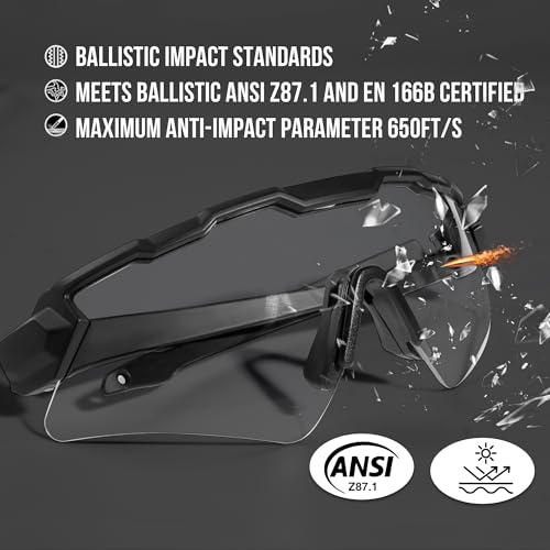 1TG Tactical Safety Shooting Glasses - Anti-Fog Tactical Goggles with 3 Lens & Hard Case, Impact-Resistant Protective Eyewear