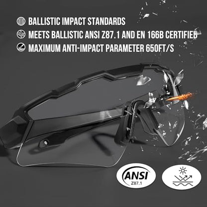 1TG Tactical Safety Shooting Glasses - Anti-Fog Tactical Goggles with 3 Lens & Hard Case, Impact-Resistant Protective Eyewear
