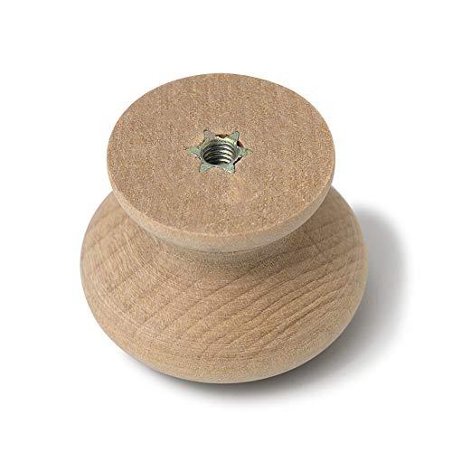 10PCS Round Wood Drawer Knob Unfinished Cabinet Furniture Drawer Knobs Mushroom Shape Pulls Handles Hardware for Drawer Wardrobe Dresser… - color: Wood Color