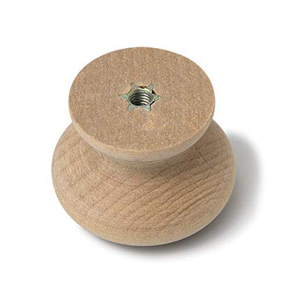 10PCS Round Wood Drawer Knob Unfinished Cabinet Furniture Drawer Knobs Mushroom Shape Pulls Handles Hardware for Drawer Wardrobe Dresser… - color: Wood Color