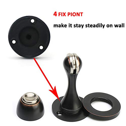Solid Mental Magnetic Door Stop, Wall Mounted, Oil Rubbed Bronze, 2 Pack - color: Oil Rubbed Bronze