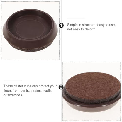 Angoily Non Slip Furniture Pads, 10pcs Round Rubber Caster Cups, Anti-Slip Furniture-Sliders Anti Skid Furniture Feet, Anti Slide Floor Protector Bed Couch Table Chair Hardwood Stoppers Light Brown - size: 5.50X5.50X1.40CM