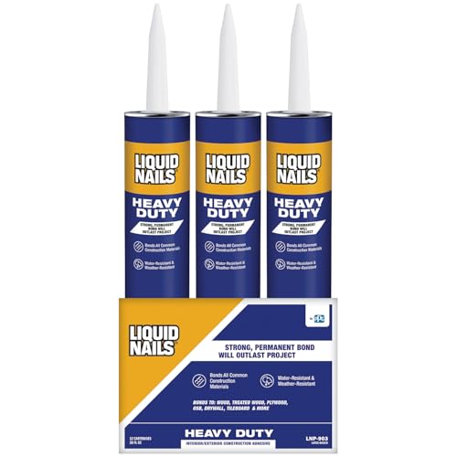 Liquid Nails Heavy Duty 28 oz. Tan Latex-Based Construction Adhesive Low VOC, 12 Pack - color: Tan, size: 28 Ounce (Pack of 12), style: Heavy Duty