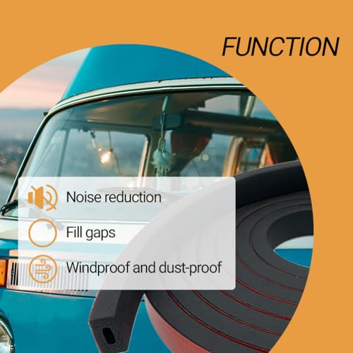 Rectangular Foam Rubber Seal Strip, Self-Adhesive Rubber Weather Stripping, Rubber Gasket for for Auto, Boat, Garage Door/Window, Machinery and More, W:0.75" x H:0.39", L:26Ft