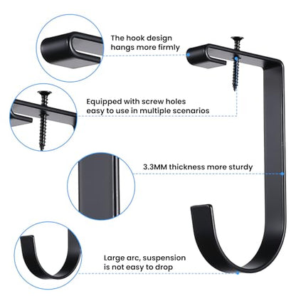 6 Pack Heavy Duty Bike Hooks for Garage Ceiling, Garage Ceiling Hooks with Screws, 70 lbs Capacity Each, Strong Iron Construction for Overhead Organization