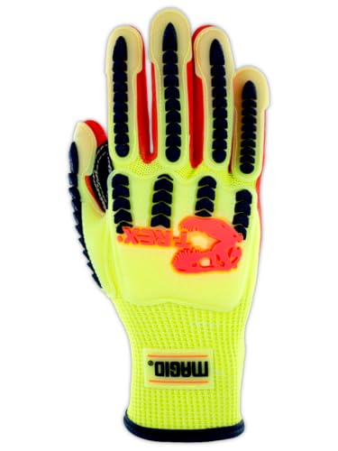 MAGID Multipurpose Impact Glove, Yellow Shell | Yellow TPR | Orange Hyperon Grip, 8/M - size: 8/M, style: 12 Pairs