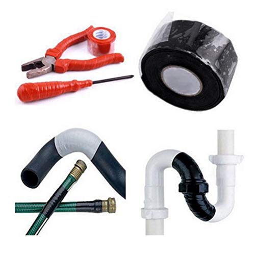 2.5cm x Rubber Sealant Tape, Super Strong Adhesive for Leak Repair, with Self Welding for Pool Spa Hose Pipe Sink (A)