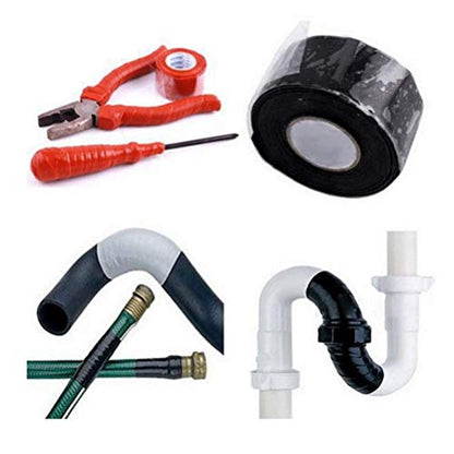 2.5cm x Rubber Sealant Tape, Super Strong Adhesive for Leak Repair, with Self Welding for Pool Spa Hose Pipe Sink (A)