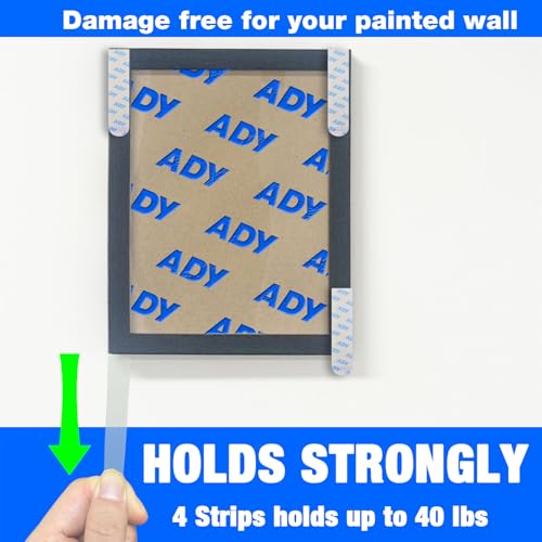 ADY Clear Picture Hanging Strips 40 Pack, Removable Double Sided Tape Damage Free for Wall, Refill Adhesive Strips for Rent Room, Nano Transparent Adhesive Tape for Decor, Poster - size: XL-1in x 4.52in