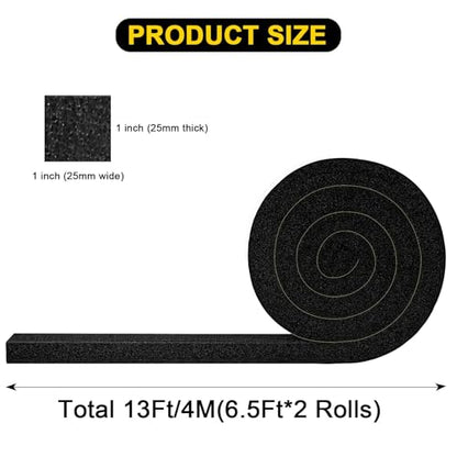 Air Conditioner Window Seal 1 Inch X 1 Inch, Open Cell Thick AC Weather Stripping High Resilience Foam Sealing Tape Adhesive AC Window Seal Kit (Total 13Ft) - size: AC-1 in x 1 in x 13Ft