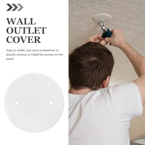 30pcs Wire Round Wall Plate - Ceiling Cover, Electrical Outlet Plates, Flat Blank Access Panel for Drywall Unpack - White Pp