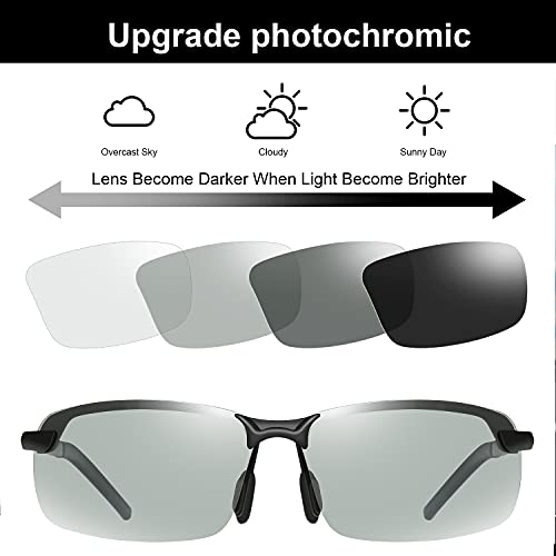 YIMI Polarized Photochromic Driving z87 Sunglasses For Men Women Day and Night safety glasses - color: Black Frame