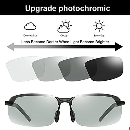 YIMI Polarized Photochromic Driving z87 Sunglasses For Men Women Day and Night safety glasses - color: Black Frame