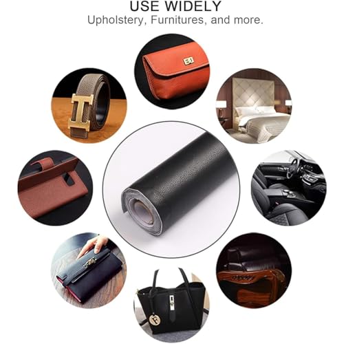 Leather Repair Patch 24x54 Inch, Self Adhesive Leather Repair Tape, Large Vinyl Repair Kit for Sofa Couch Furniture Car Seats, Strong Adhesion Waterproof Scratch Resistant Easy Cut (Black) - color: Black