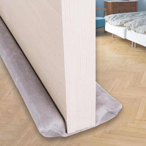 VISEMAN 36 Inch Under Door Stopper-Door Noise Blocker, Double Sided Door Stopper, Machine-Washable - color: Gray