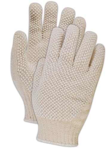 MAGID KnitMaster Standard Weight Machine Knit Dotted Gloves, 72 Pairs, Women’s Size 8/M (T193CP) - size: 8/M, style: 72 Pair