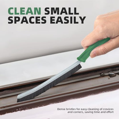 FOOGWEE Hard Bristle Crevice Cleaning Brush - Cleaning Supplies - Grout Cleaning Brushes for Household Use - Crevice Cleaning Tool for Bathroom, Home and Kitchen (3, Green) - color: Green