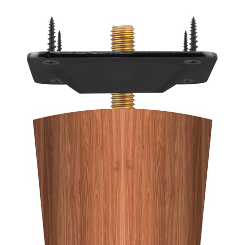 8 Sets Leg Mounting Plates Kit, M8 Thread Furniture Sofa Legs Attachment Plates T-Plate for Repairing Damaged Sofa Couch Seats, with Hanger Bolts, Screws(8, Black) - color: Black