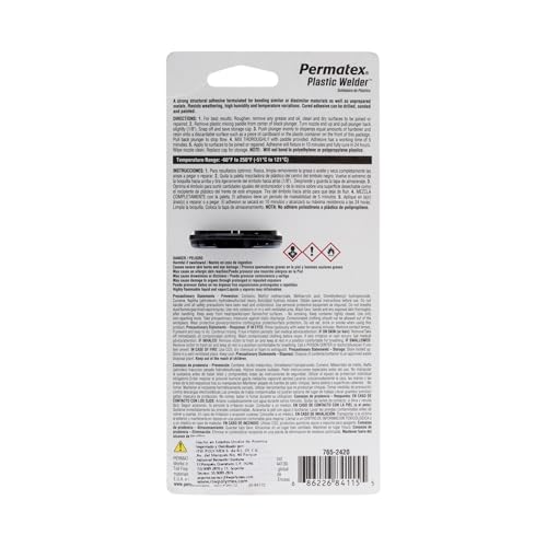 Permatex 84115 5-Minute Plastic Weld Adhesive, 0.84 oz.,Black (Pack of 2) - size: 0.84 Fl Oz (Pack of 2)