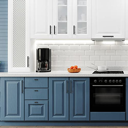 10 Pack Matte Black Cabinet Handles with 3 Inch (76 mm) Hole Center, Square Kitchen Hardware for Cabinets & Drawers, Stainless Steel Pulls, 5 Inch Overall Length - color: Matte Black Square T-Shaped, size: 3" Hole Center