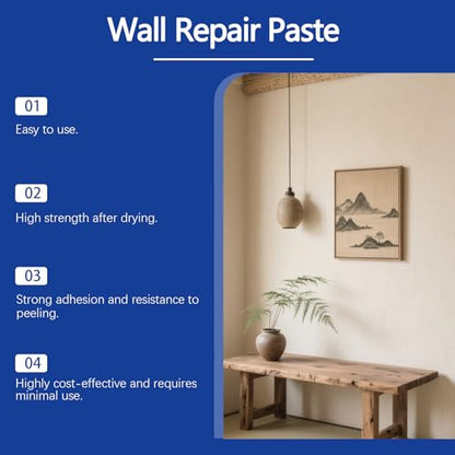 Drywall Patch Repair Kit – 2 Pack Wall Mending Agent with Scrapers, Nozzles, Sandpapers & Mesh Patches Complete Wall Repair Kit for Holes, Cracks & Peeling Paint Non-Toxic, Waterproof & Fast-Drying