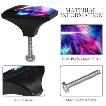 Drawer Knobs, Black Cabinet Knobs, 4pcs, Cabinet Pulls with Screws for Cupboard Drawer Dresser, Wolf Print Galaxy Starry Sky Pattern - color: color30532