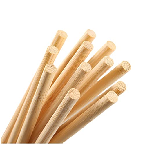 HOPELF 10 PCs Dowel Rods Wooden Sticks Bamboo Dowels - 3/8 x 36 Inch - Crafts Assortment - size: 3/8" x 36"