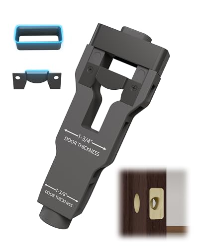Door Latch Mortise Tool, Grey, Metal, for 1-3/4' or 1-3/8' Thick Doors, Professional Door Latch Installation Kit