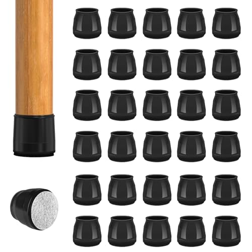 36pcs Round Chair Leg Floor Protectors, Felt Pads Chair Leg Protectors for Hardwood Floors, Silicone Furniture Feet Cups Covers Felt Pads, Prevents Scratches & Reduce Noise, Black, Small - color: Black-36pcs, size: Universal S (0.90'' -1.20'')