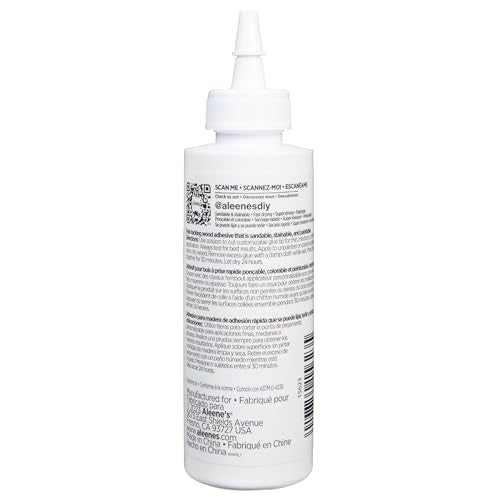 Aleene's DIY Wood Glue, Sandable, Stainable, Paintable Wood Bond, Permanent Hold, Nontoxic, Fast Drying, 4 fl oz - size: 4 fl oz - 1 Pack