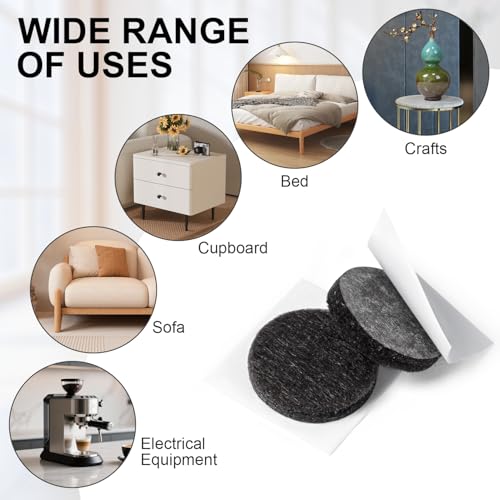 48 PCS Felt Furniture Pads, 1-inch Square Black Chair Felt Pads, Felt Pads for Furniture Feet to Protect The Floor from Scratches,Reduce Noise (Black) - size: Square 48PCS-Black