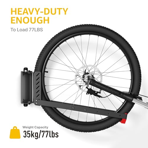 monTEK Swivel Bike Wall Mount, No Heavy Lifting Required Bike Wall Mount, Bike Hangers for Garage, Space-Saving Bike Rack Garage, Easy to Load and Unload, Bike Hanger Can Hold Up to 77 lbs - style: 1-Pack